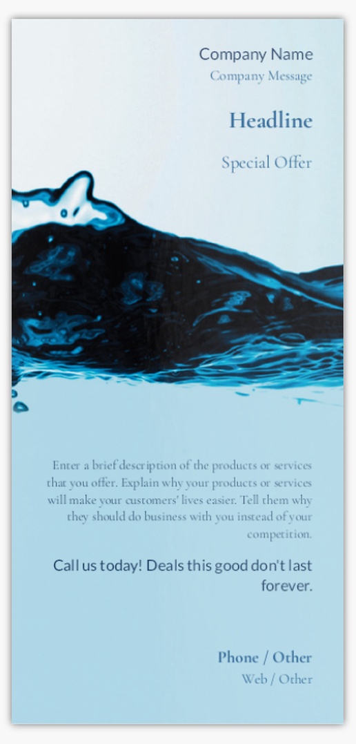 Design Preview for Design Gallery: Pool & Spa Care Postcards, DL (99 x 210 mm)