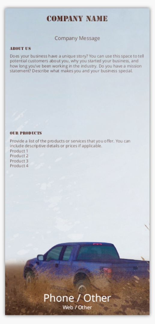 Design Preview for Design Gallery: Car Wash & Valeting Postcards, DL (99 x 210 mm)