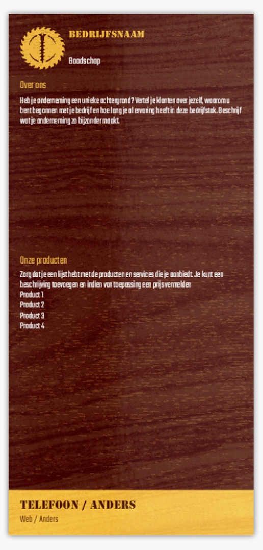 Voorvertoning ontwerp voor Ontwerpgalerij: Timmerwerk en houtbewerking Ansichtkaarten, DL (99 x 210 mm)