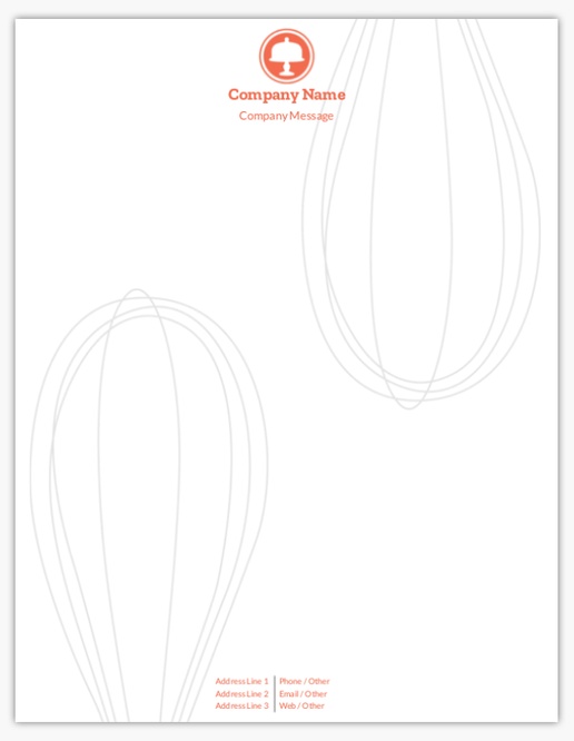 Design Preview for Food & Beverage Letterhead Templates