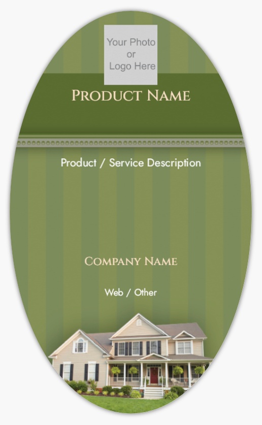 Design Preview for Property & Estate Agents Product Labels on Sheets Templates, 3" x 5" Oval