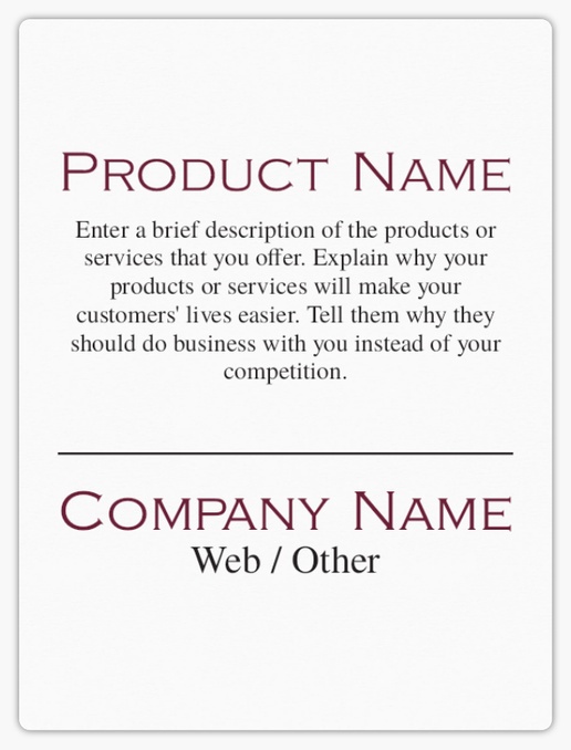 Design Preview for Finance & Insurance Product Labels on Sheets Templates, 3" x 4" Rounded Rectangle