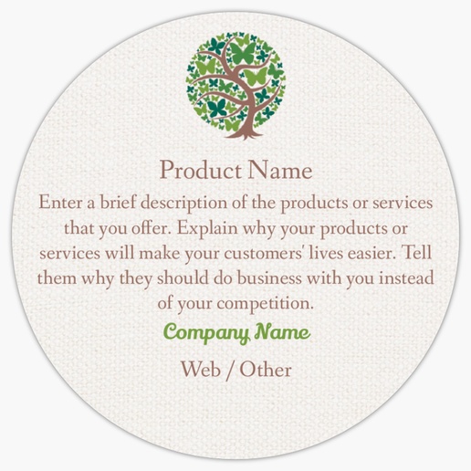 Design Preview for Animals Product Labels on Sheets Templates, 3" x 3" Circle