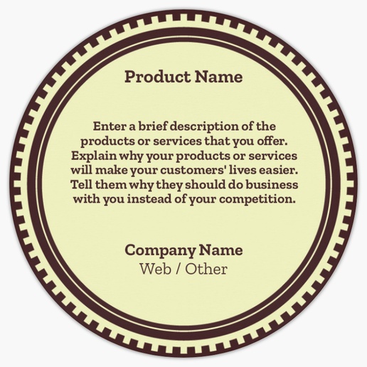 Design Preview for Design Gallery: Manufacturing & Distribution Product Labels on Sheets, 3" x 3" Circle