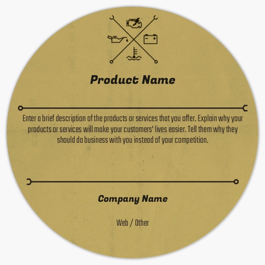 Design Preview for Design Gallery: Automotive & Transportation Product Labels on Sheets, 3" x 3" Circle