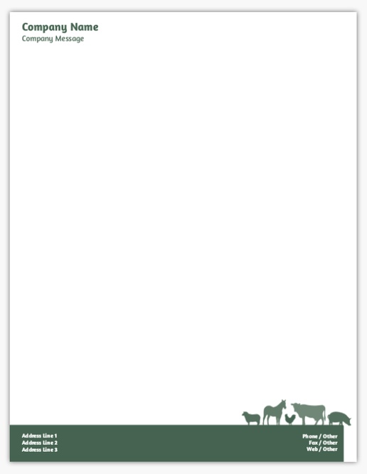 Design Preview for Animals Letterhead Templates