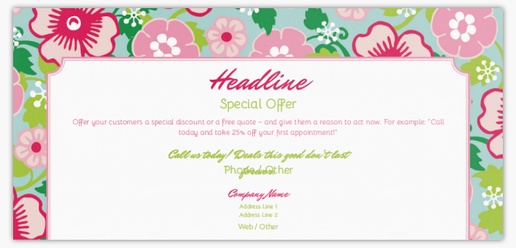 Design Preview for Design Gallery: Beauty Consulting & Pampering Postcards, DL (99 x 210 mm)