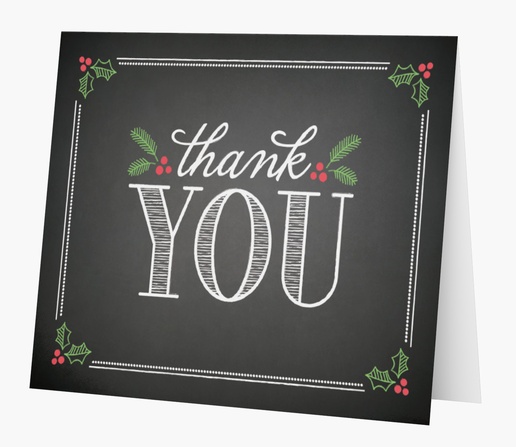 Design Preview for Design Gallery: Holiday Custom Thank You Cards, Folded 5.5" x 4"