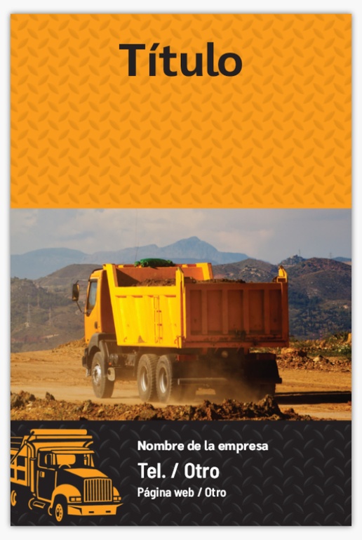 Un transporte de camiones volquete construcción diseño naranja marrón