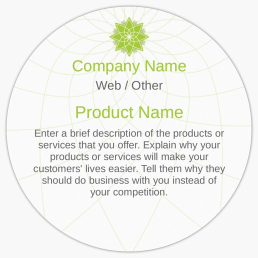 Design Preview for Marketing & Communications Product Labels on Sheets Templates, 3" x 3" Circle