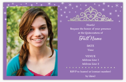 A 1 image quinceañera purple design for Events with 1 uploads