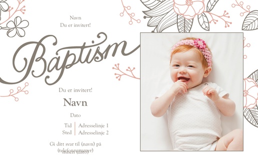 Forhåndsvisning av design for Designgalleri: Baby Invitasjoner og kort, Ensidig 18.2 x 11.7 cm