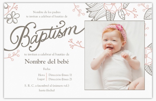 Vista previa del diseño de Galería de diseños de tarjetas e invitaciones para bautizo, Plano 18,2 x 11,7 cm