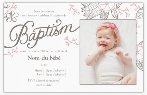 Aperçu du graphisme pour Galerie de modèles : faire-part et invitations pour baptême, Non pliées 18.2 x 11.7 cm