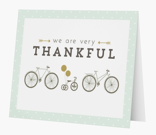 A thankful bicycle white gray design for Baby Shower