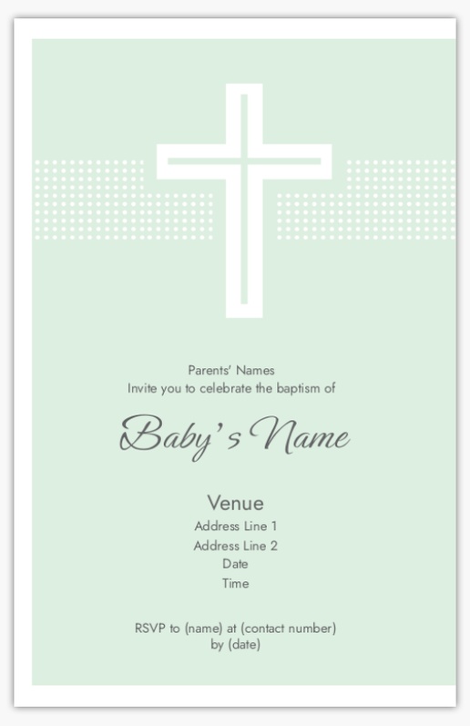 Design Preview for Baptism & Christening Invitations & Announcements Templates, 4.6” x 7.2” Flat