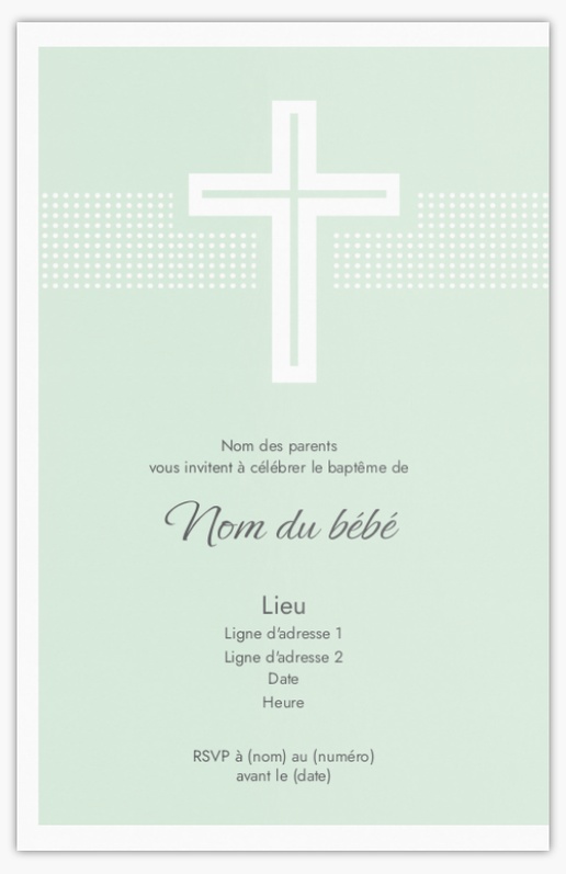 Aperçu du graphisme pour Galerie de modèles : faire-part et invitations pour baptême, Non pliées 18.2 x 11.7 cm