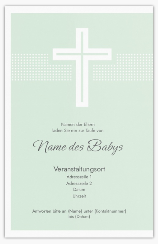 Designvorschau für Einladungen zur Taufe und anderen religiösen Anlässen, 18.2 x 11.7 cm