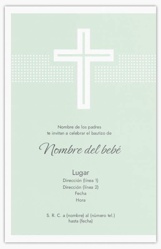Vista previa del diseño de Invitaciones para bautizo y ceremonias religiosas, 18,2 x 11,7 cm