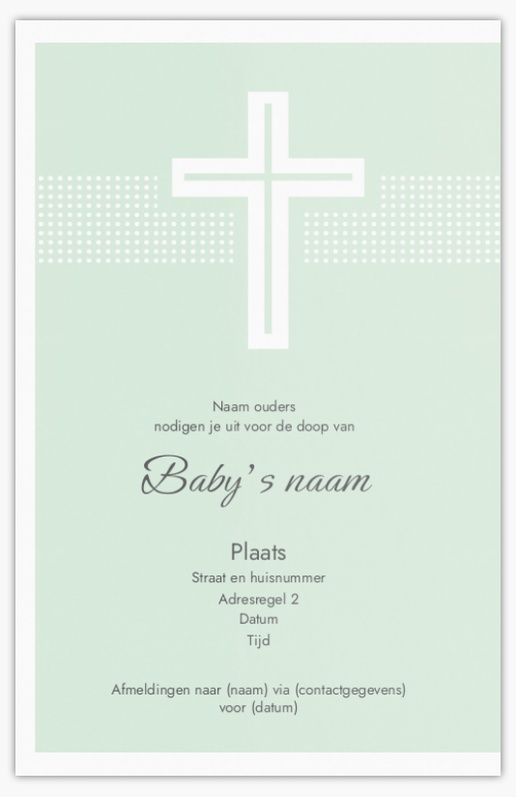 Voorvertoning ontwerp voor Religieuze en doopuitnodigingen, 18.2 x 11.7 cm