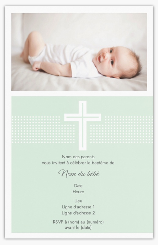 Aperçu du graphisme pour Faire-part de baptême : tous nos modèles d’invitations , Non pliées 18.2 x 11.7 cm