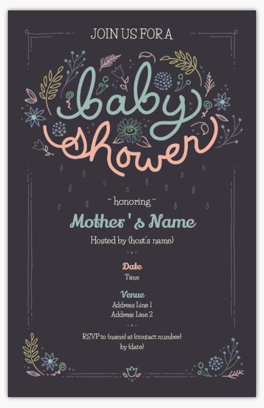 A flower gender reveal shower gray design for Baby