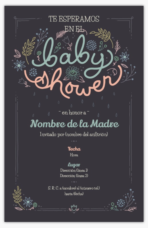 Un flor ducha de revelación de género diseño gris para Bebés