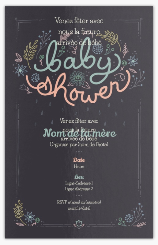 Aperçu du graphisme pour Galerie de modèles : cartons d’invitation baby shower pour audacieux et coloré, 18.2 x 11.7 cm