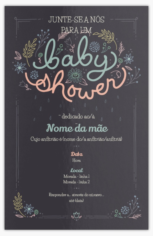 Pré-visualização do design de Convites para chá de bebé, 18,2 x 11,7 cm