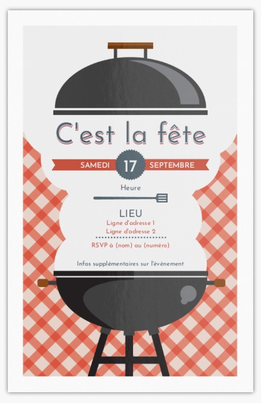 Aperçu du graphisme pour Galerie de modèles : Faire-part et invitations pour Barbecue & Pique-nique, Non pliées 18.2 x 11.7 cm