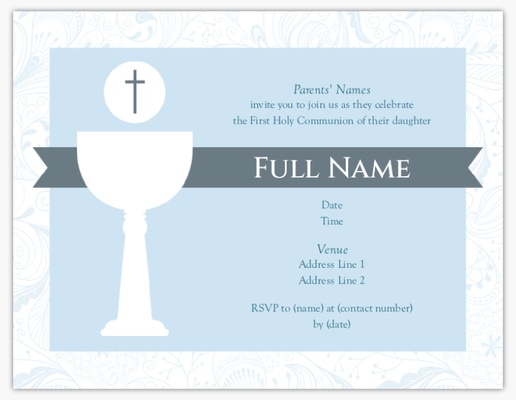 A holy communion catholicism white gray design for First Communion