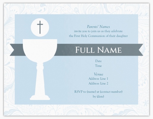 Design Preview for Design Gallery: Religious Invitations & Announcements, Flat 13.9 x 10.7 cm