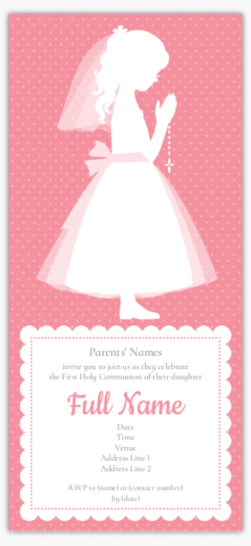 A first communion religious pink white design for Religious