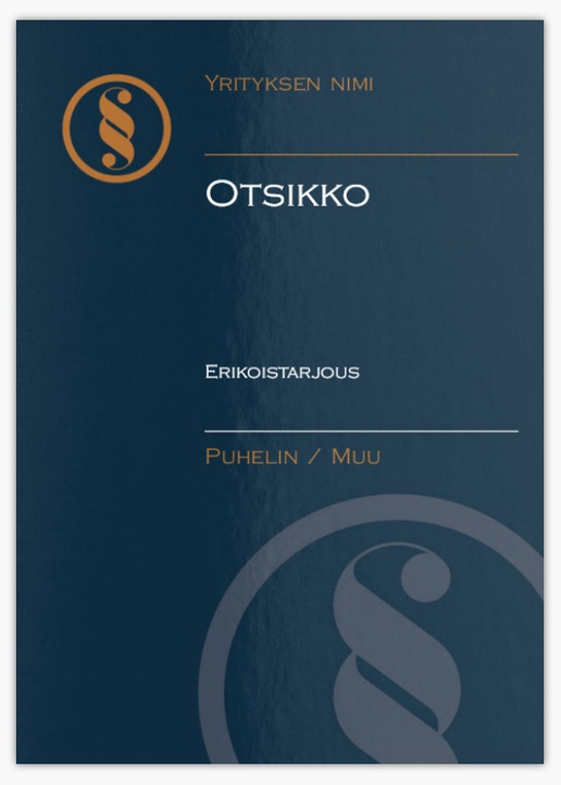 Mallin esikatselu Mallivalikoima: Laki & Politiikka Postikortit, A6 (105 x 148 mm)