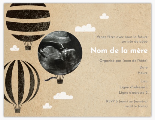 Aperçu du graphisme pour Cartes d’invitations baby shower, 13,9 x 10,7 cm