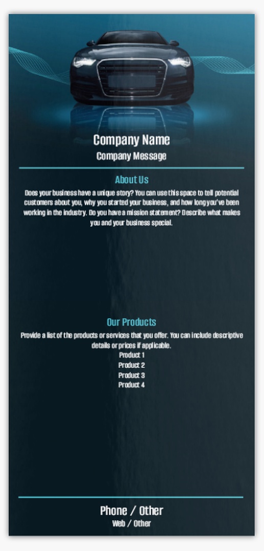 Design Preview for Design Gallery: Auto Dealers Postcards, DL (99 x 210 mm)