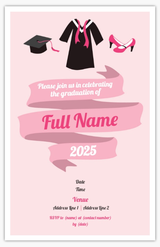 A graduation gown feminine gray pink design for Graduation