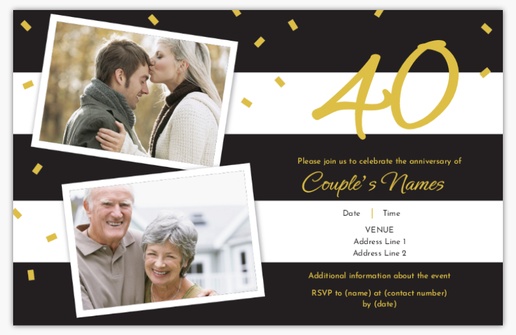 A fortieth anniversary photo white gray design for Elegant with 2 uploads