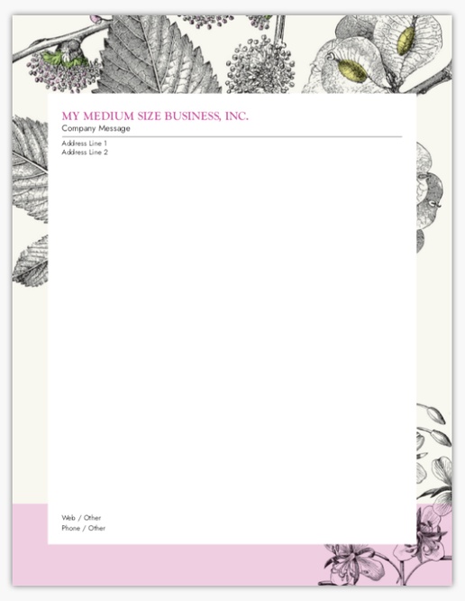 A floral botanical white purple design for Events