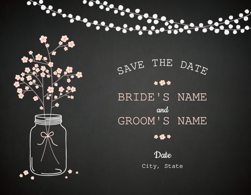 A save the date chalkboard black gray design for Wedding