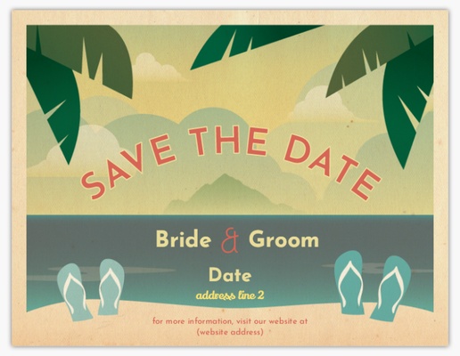 Design Preview for Templates for Vintage Save The Date Cards , Flat 10.7 x 13.9 cm