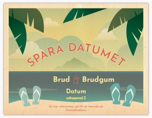 Förhandsgranskning av design för Designgalleri: Vintage Spara datumet-kort, 13,9 x 10,7 cm