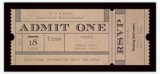 Design Preview for Party Invitations: Designs and Templates, 4" x 8" Flat