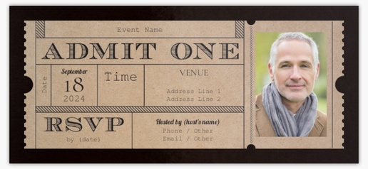 Design Preview for Birthday Invitation templates, Flat 21 x 9.5 cm