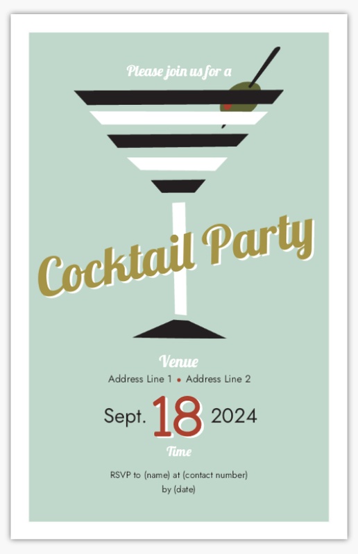 A martini alcohol white cream design for General Party