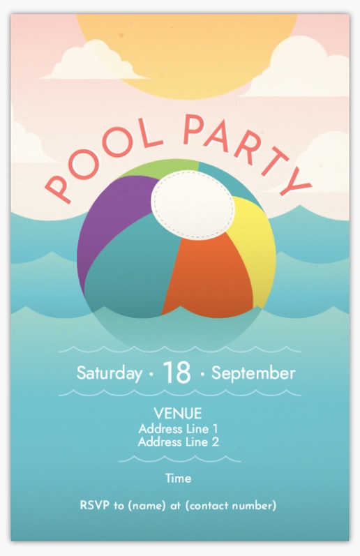 A pool party beach party blue cream design for Barbecues & Picnic