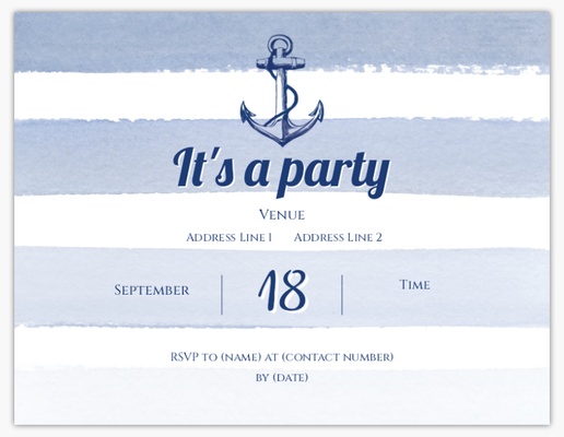 A nautical watercolor blue design for General Party