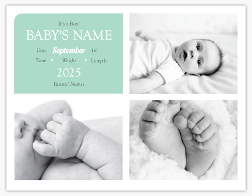 Design Preview for Birth Announcements Invitations & Announcements Templates, 5.5" x 4" Flat