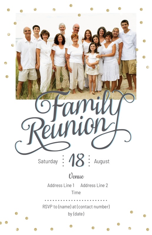 A 1 picture family gray design for Family Reunion with 1 uploads