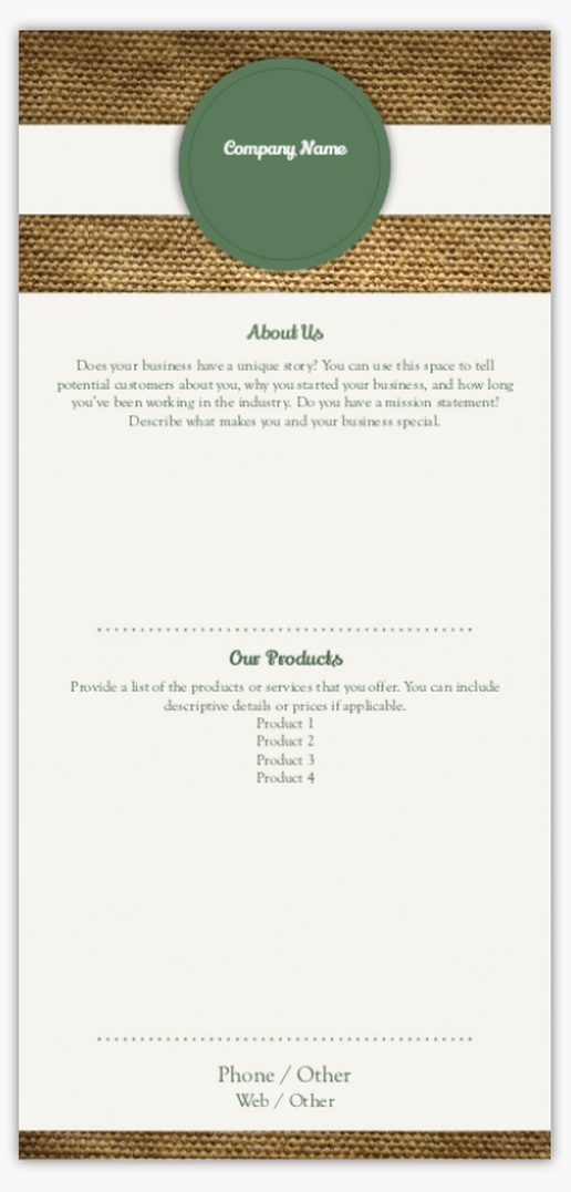 Design Preview for Templates for Agriculture & Farming Postcards , DL